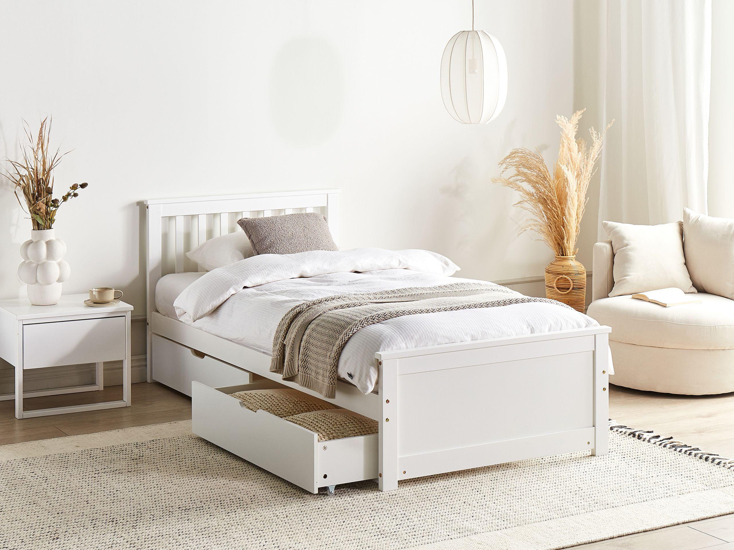 Beliani Letto con cassetti contenitori en Legno di pino Scandinavo OLENDON  