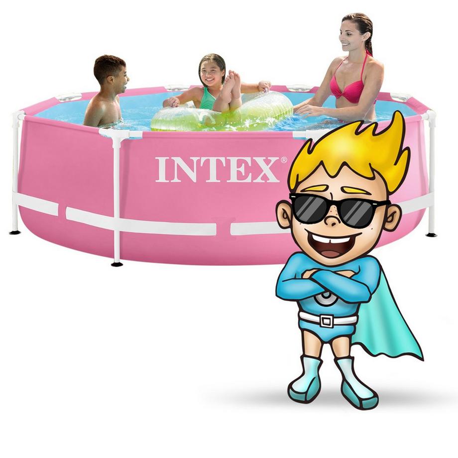 Intex  Piscina con cornice rotonda per bambini 244x76 cm rosa INTEX 28290 