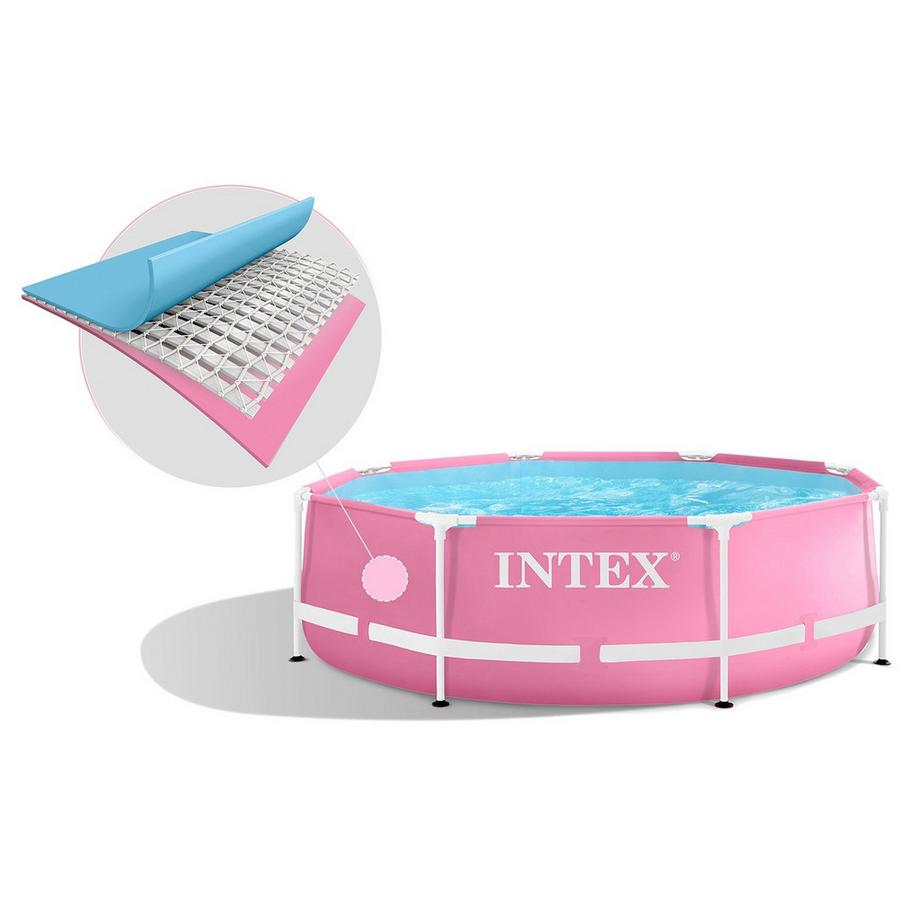 Intex  Piscina con cornice rotonda per bambini 244x76 cm rosa INTEX 28290 
