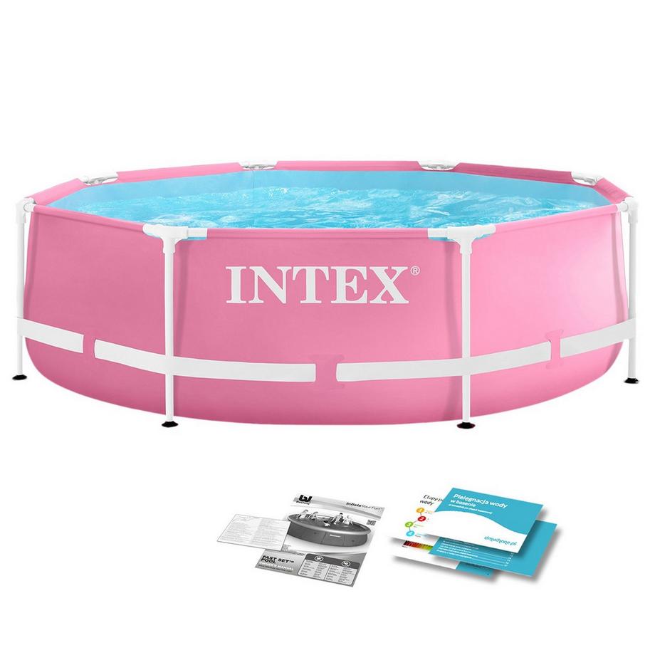 Piscina con cornice rotonda per bambini 244x76 cm rosa INTEX 28290