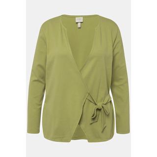 Ulla Popken  Veste en jersey, style cache-cœur, col tunisien, coton bio 