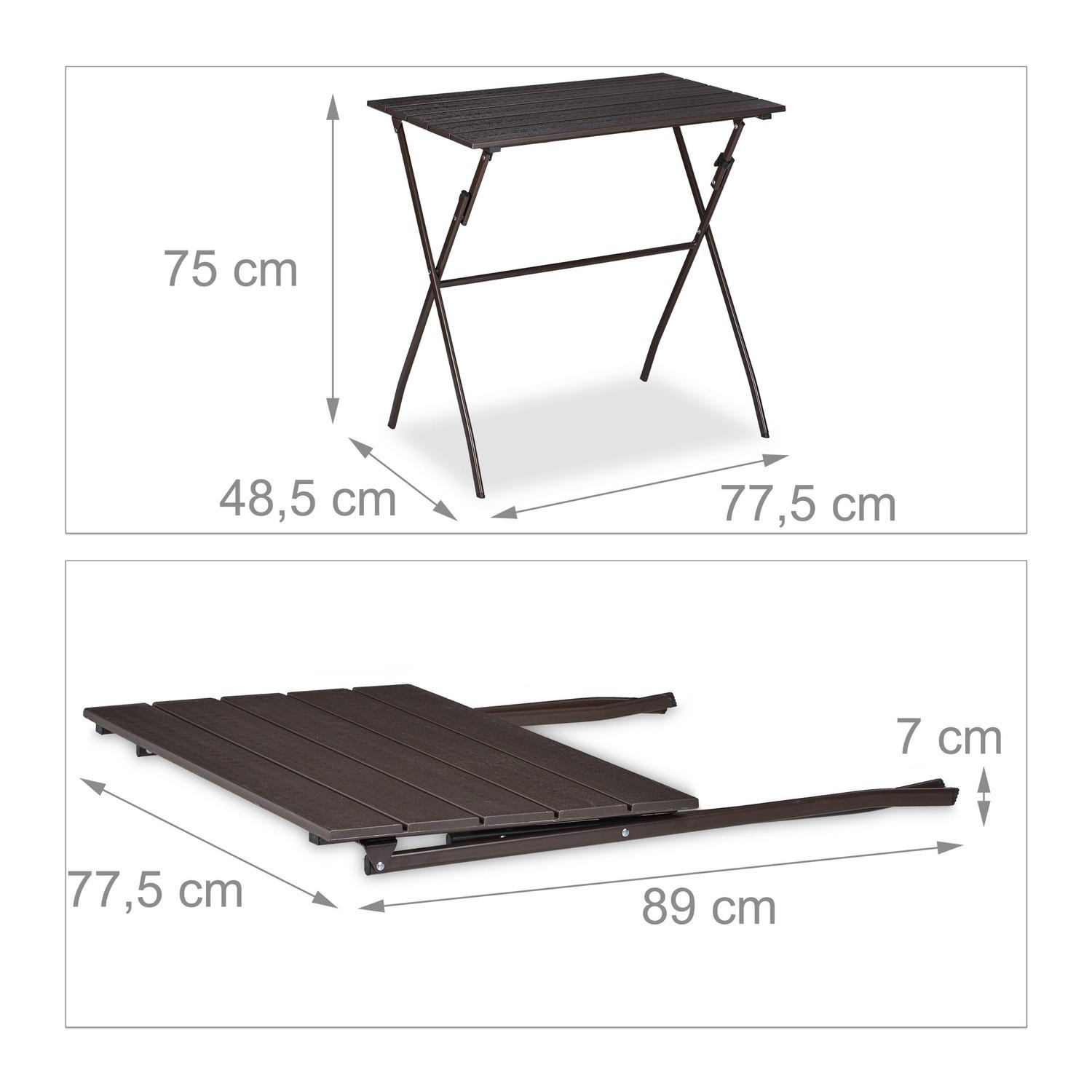 B2X Table de jardin pliante aspect bois  