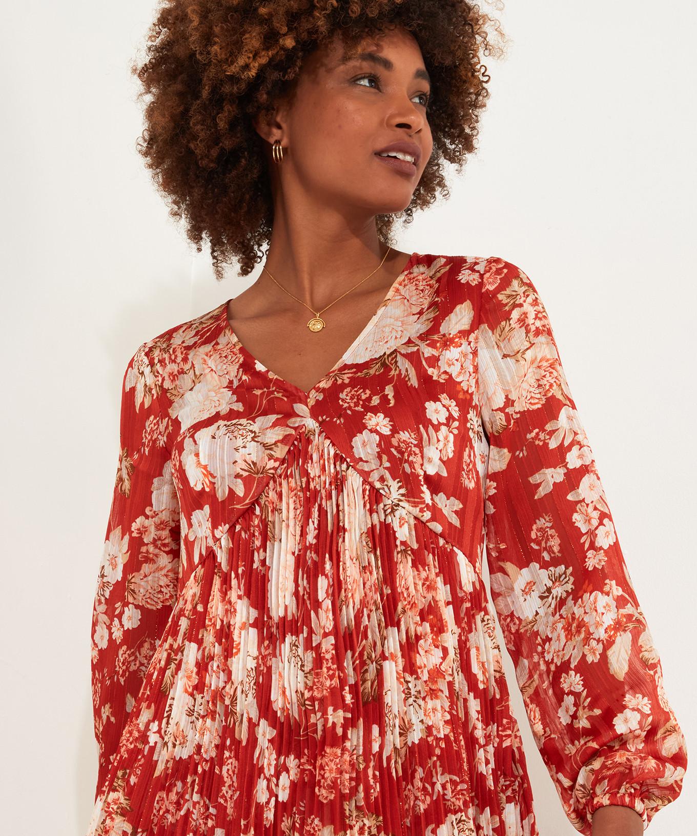 Joe Browns  Robe Mini Florale Plissée Volantée 