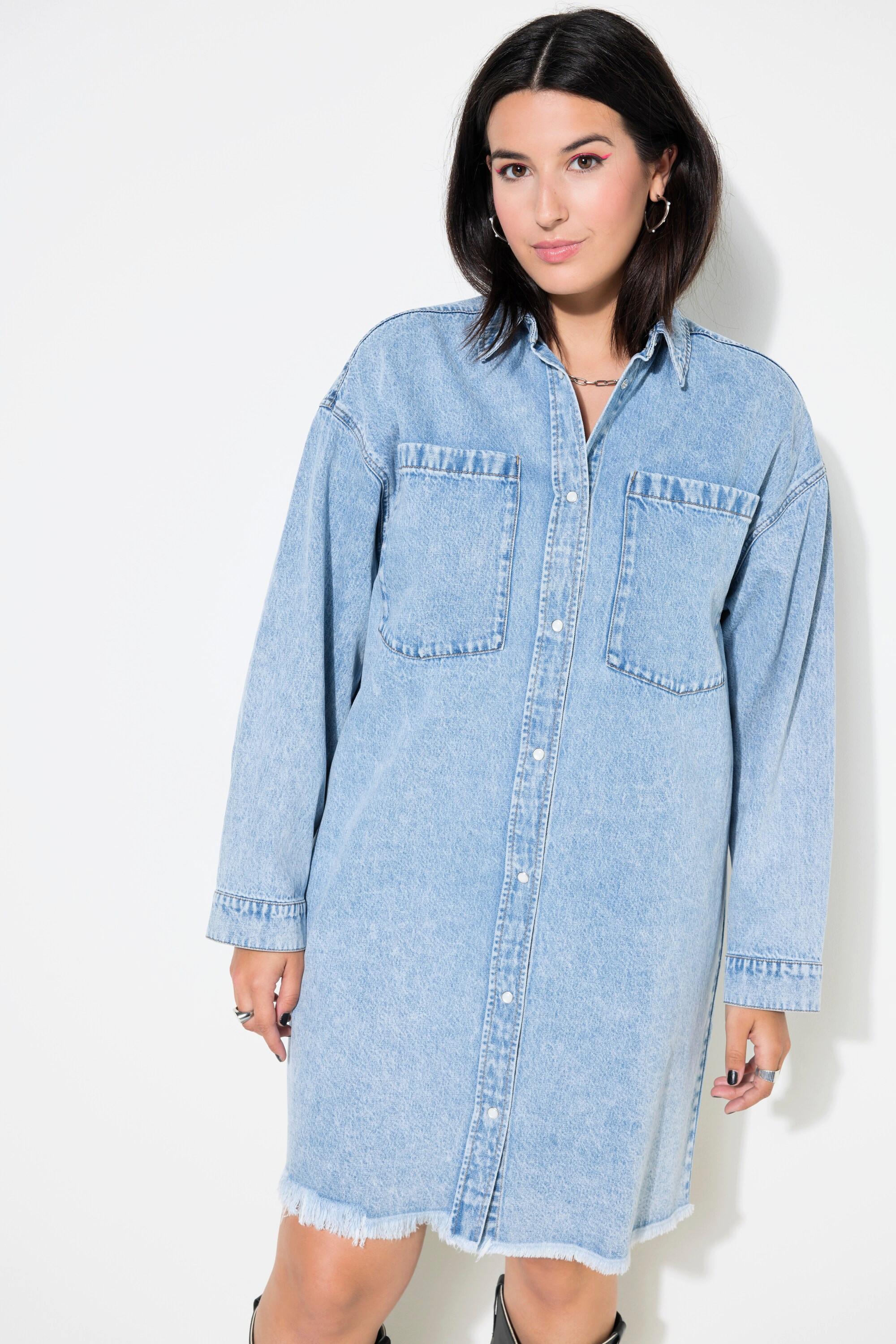 Studio Untold  Robe en jean oversize, ourlet effiloché 