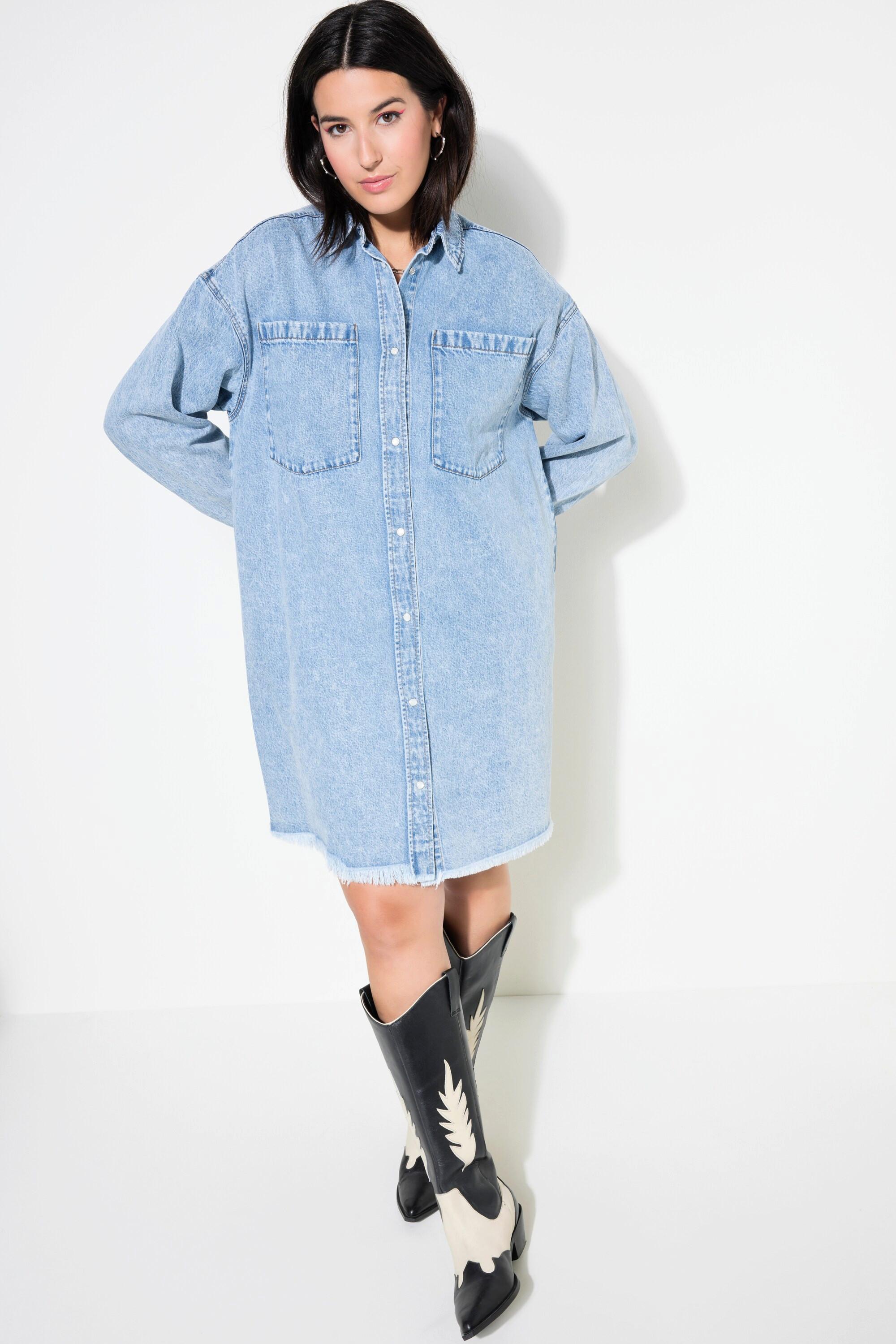 Studio Untold  Robe en jean oversize, ourlet effiloché 