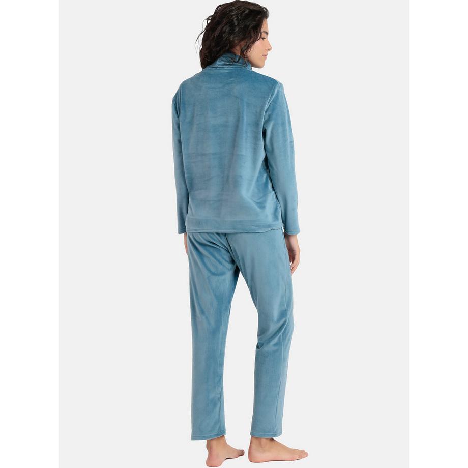 Admas Luxury Velvet Pyjama Set Sweatshirt Col Montant Pantalon  