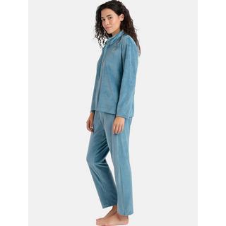 Admas Luxury Samt Pyjama Set Stehkragen Sweatshirt und Hose  