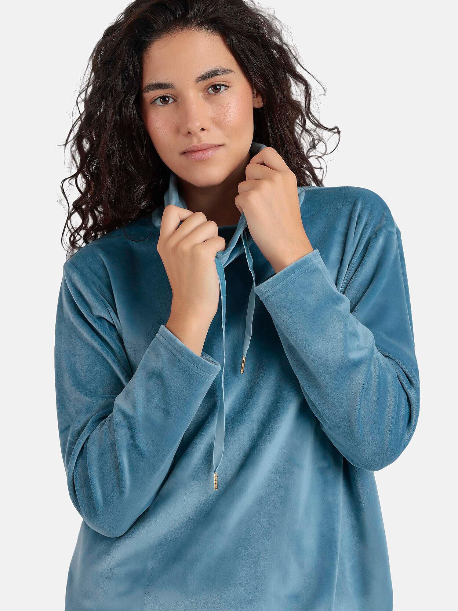 Admas Luxury Samt Pyjama Set Stehkragen Sweatshirt und Hose  