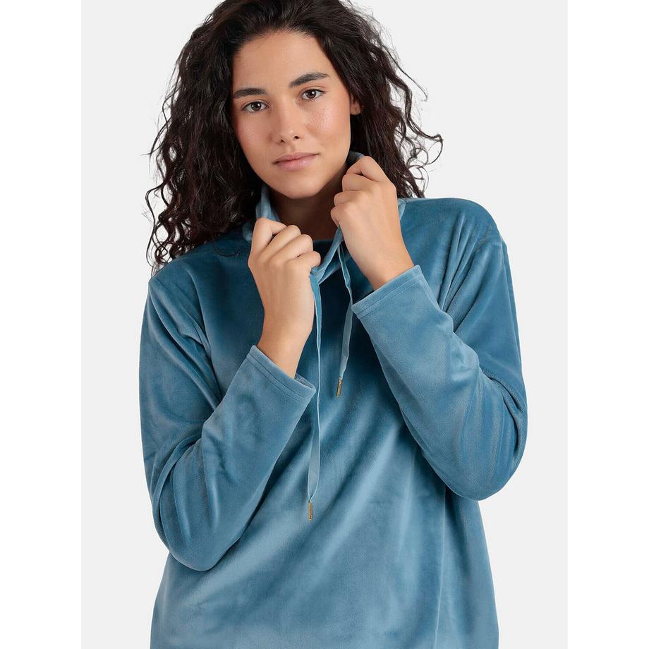 Admas Luxury Velvet Pyjama Set Sweatshirt Col Montant Pantalon  