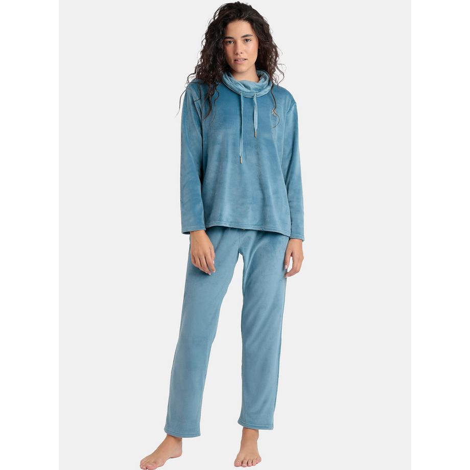 Pyjama Samt Hose Sweatshirt Stehkragen Luxury Velvet