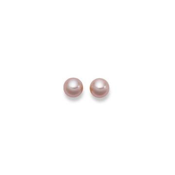 Clous d'oreilles or jaune 750 perle d'eau douce 7,5-8mm