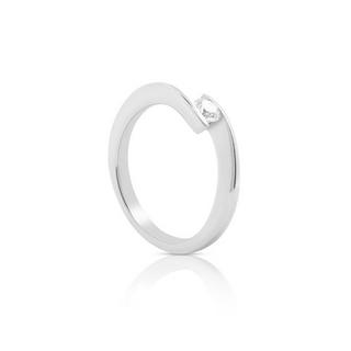 MUAU Schmuck  Solitaire Ring Diamant 0.20ct. Weissgold 750 