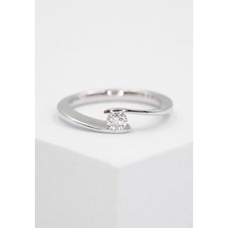 MUAU Schmuck  Solitaire Ring Diamant 0.20ct. Weissgold 750 