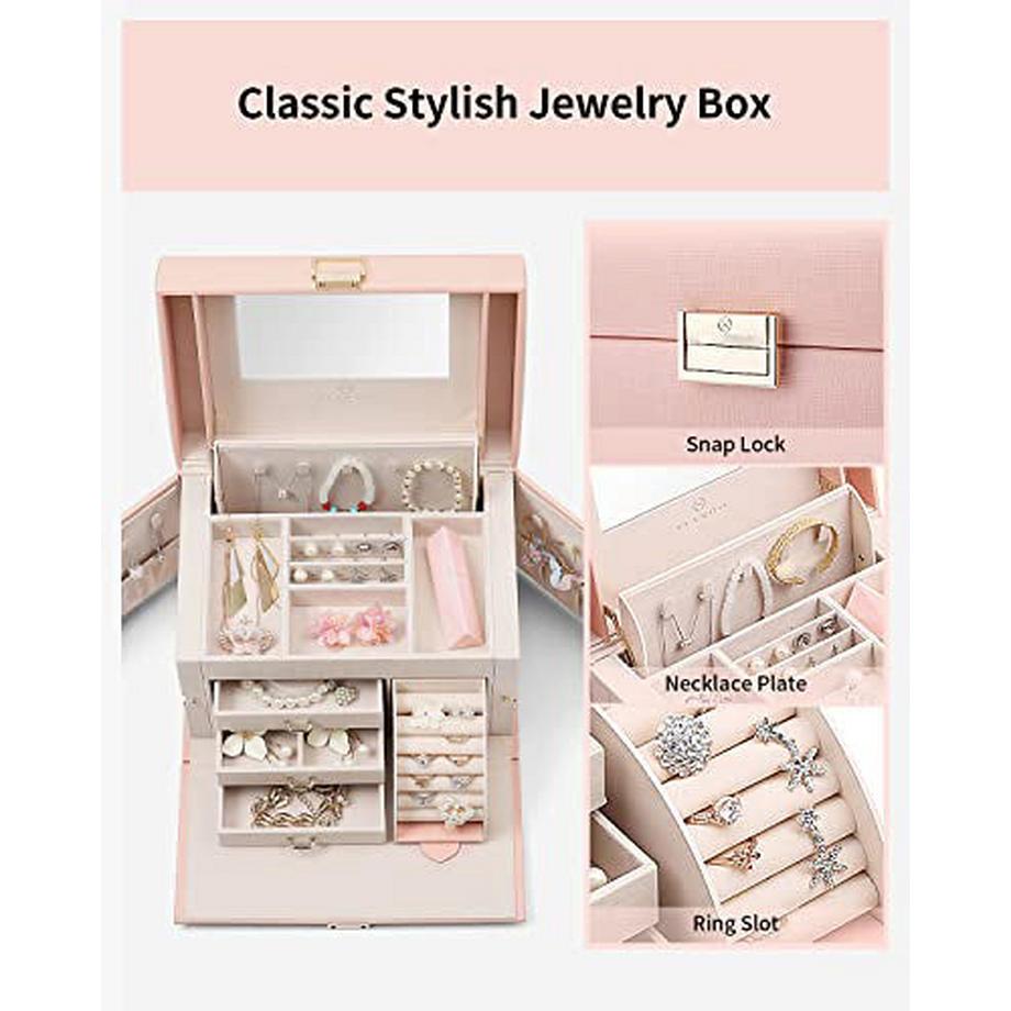 Only-bags.store  Schmuckkasten Groß mit 4 Ebenen 