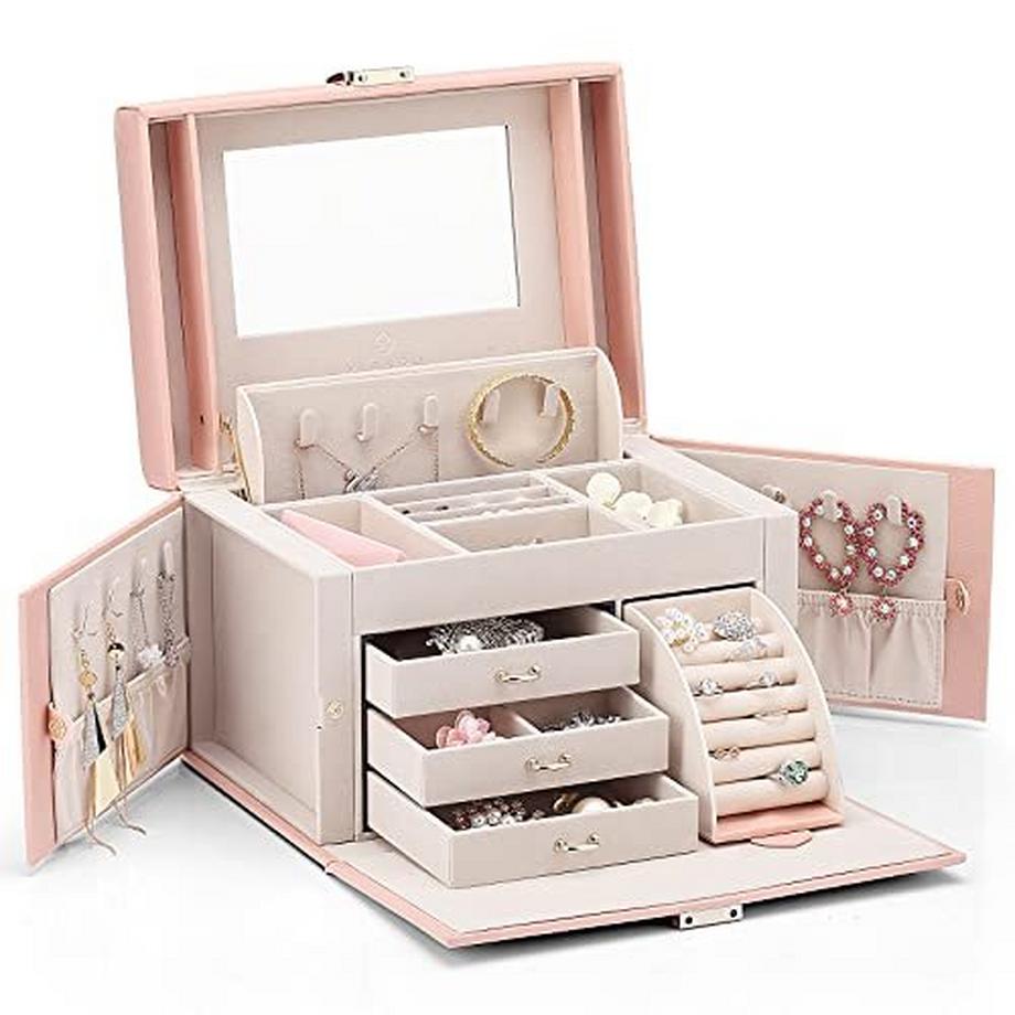 Only-bags.store  Schmuckkasten Groß mit 4 Ebenen 