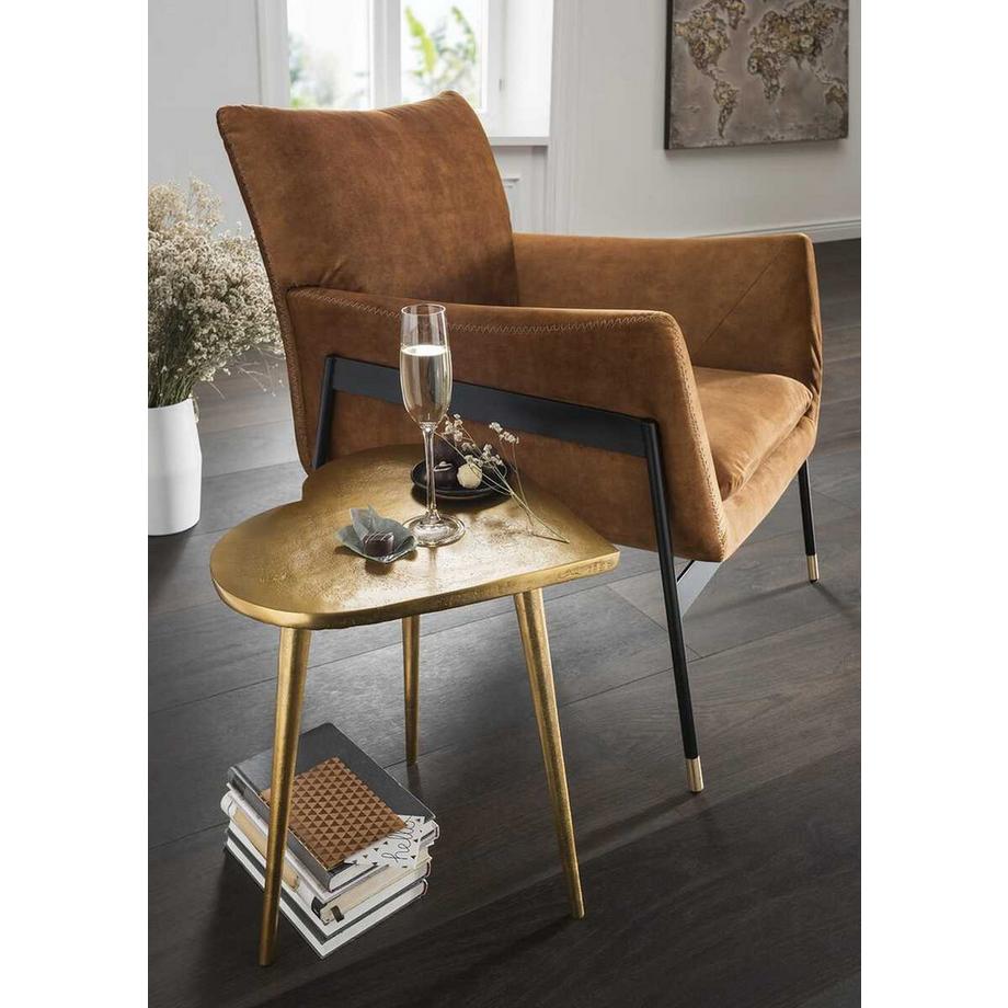 Tavolino Heartbreaker Alluminio Oro 43x41