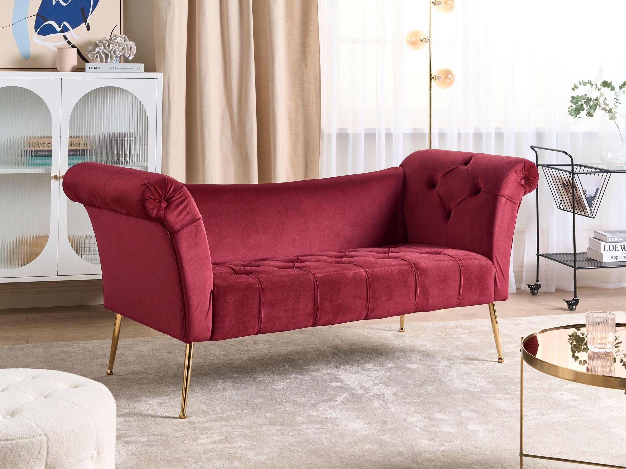 Beliani Chaise longue en Velours Rétro NANTILLY  