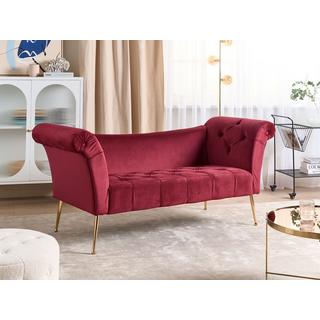 Beliani Chaise longue en Velours Rétro NANTILLY  