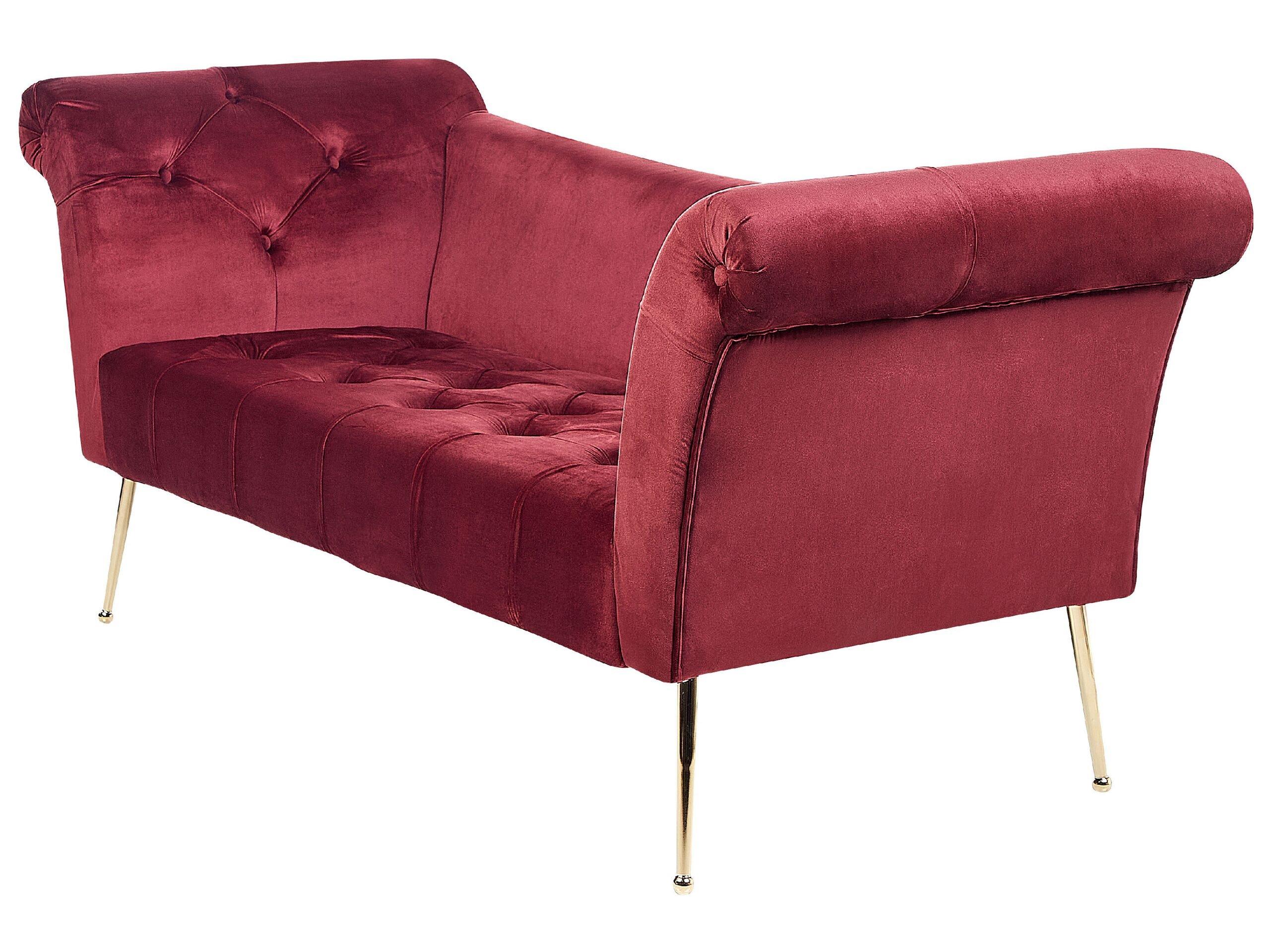 Beliani Chaiselongue aus Samtstoff Retro NANTILLY  