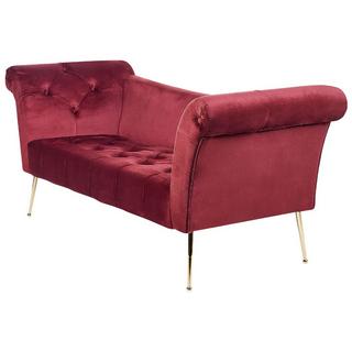 Beliani Chaise longue en Velours Rétro NANTILLY  