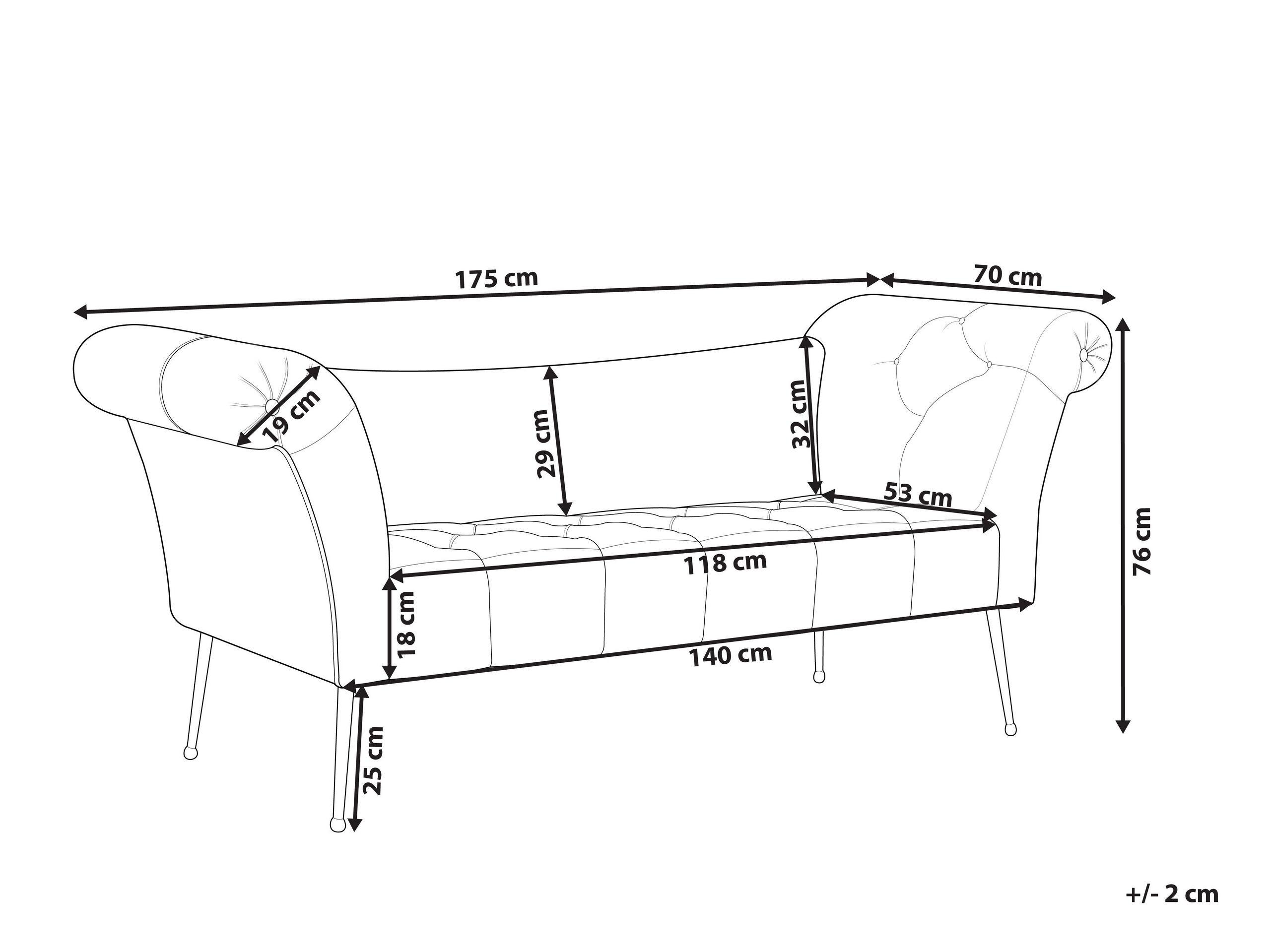 Beliani Chaise longue en Velluto Retrò NANTILLY  