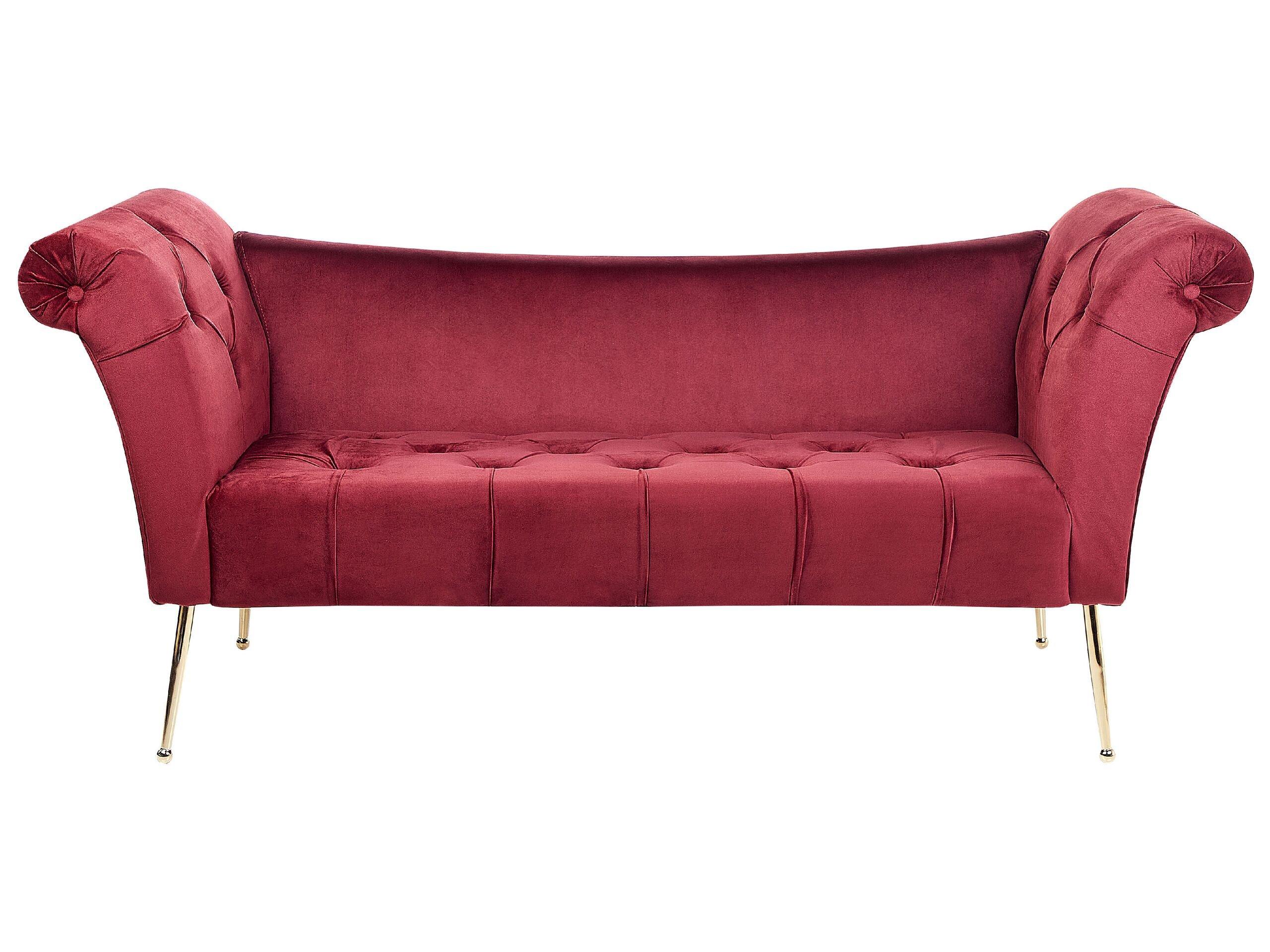 Beliani Chaiselongue aus Samtstoff Retro NANTILLY  