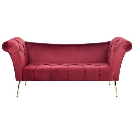 Beliani Chaiselongue aus Samtstoff Retro NANTILLY  