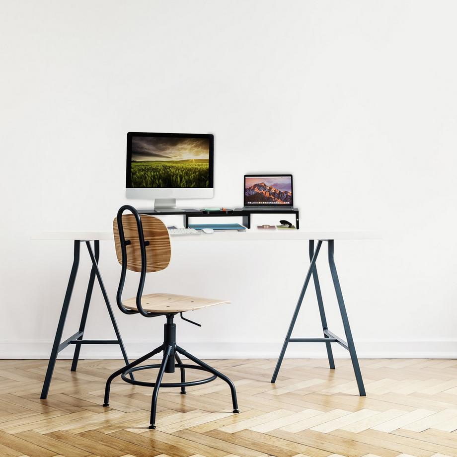 B2X  Schwarzer Monitorständer für 2 Monitore 