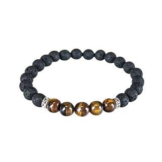 eStore  Bracelet avec pierre volcanique - Marron 