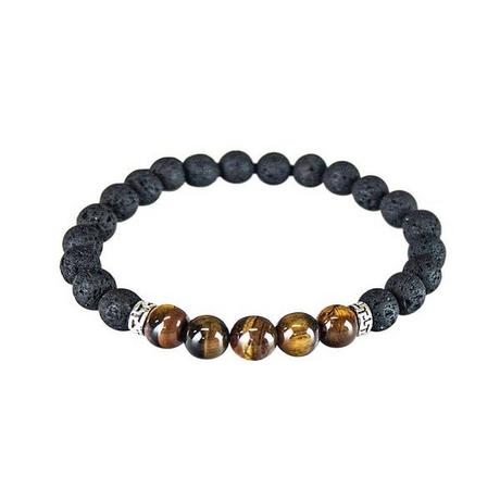 eStore  Bracciale con pietra vulcanica - Marrone 