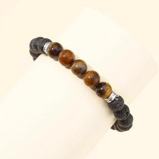 eStore  Bracciale con pietra vulcanica - Marrone 