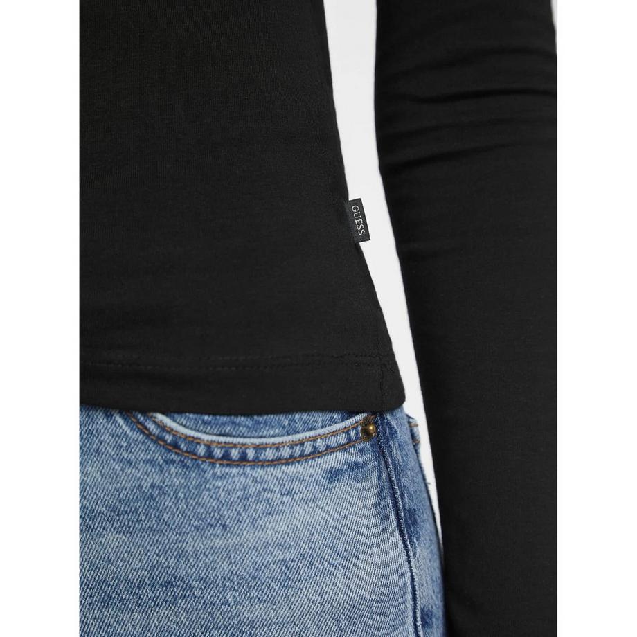 GUESS T-Shirt Maniche Lunghe Slim Fit con Logo Ricamato  
