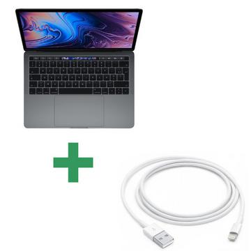 Refurbished MacBook Pro Touch Bar 13" 2017 Core i5 3,1 Ghz 8 Gb 256 Gb SSD Space Grau + Lightning Zu USB 1 Meter Weiß Apple