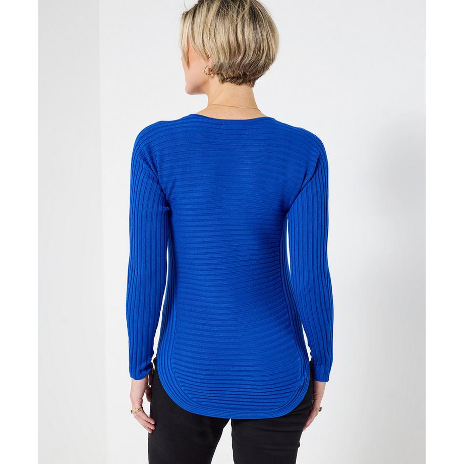 Joe Browns Top in jersey a costine cerniera frontale  