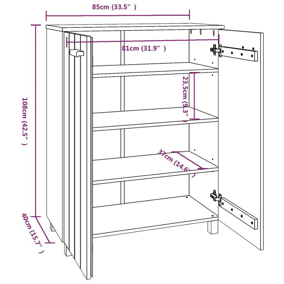 VidaXL Meuble à chaussures bois  