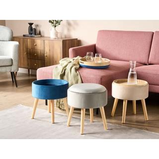 Beliani Tabouret de rangement en Velours Glamour NEELY  