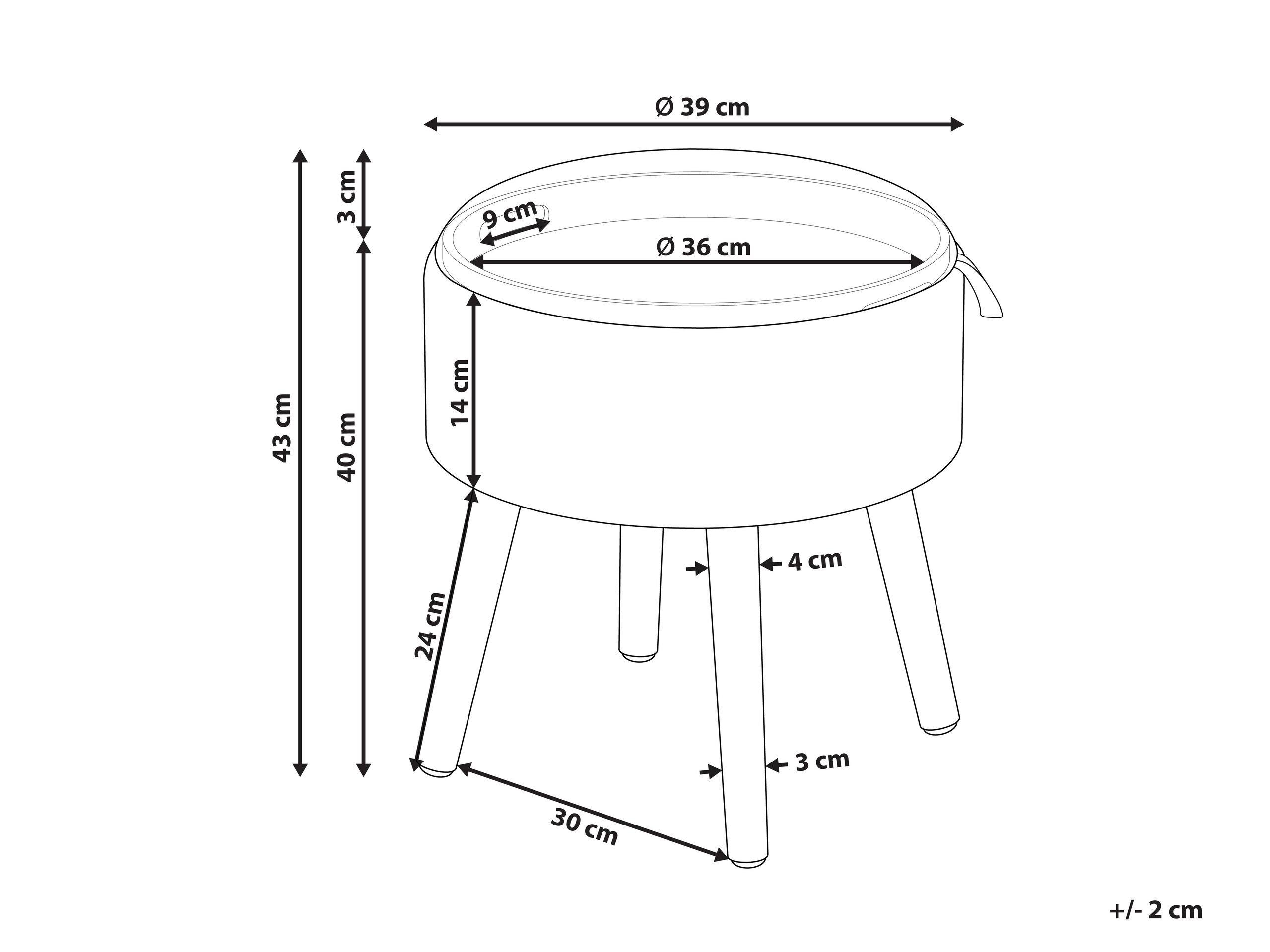 Beliani Sgabello contenitore en Velluto Glamour NEELY  