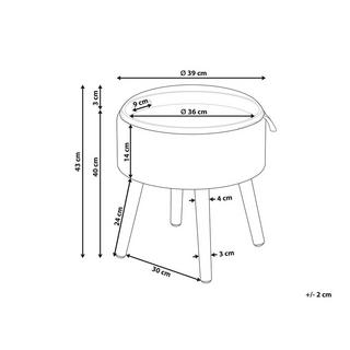 Beliani Sgabello contenitore en Velluto Glamour NEELY  