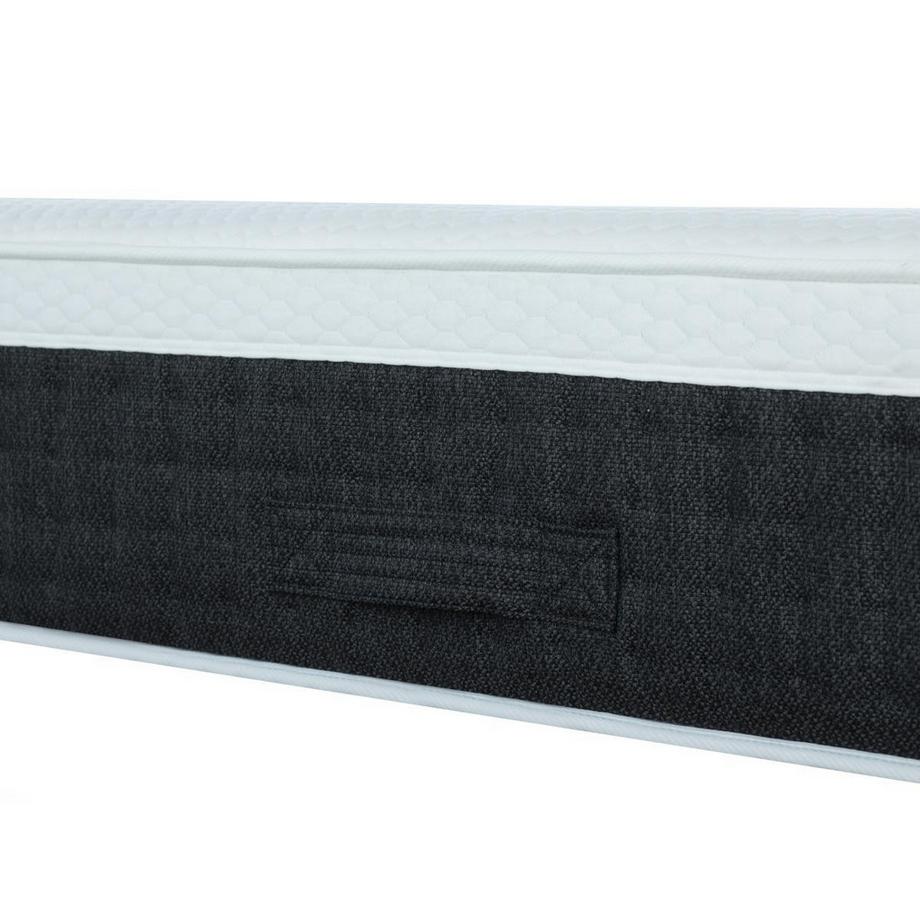 Vente-unique Set aus Bettgestell + 7-Zonen-Taschenfederkernmatratze  - 160 x 200 cm - mit Auflage aus Memory Schaum & Latex - Stärke 30 cm - Holzfarben hell - ARTIO von PALACIO  