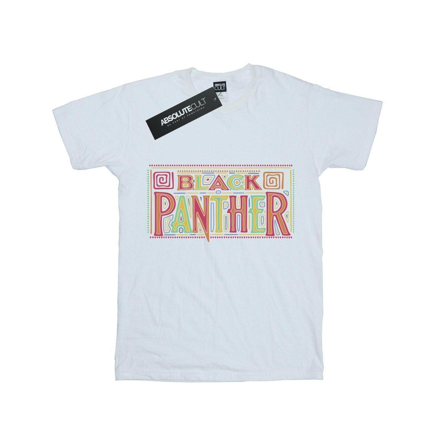Image of Black Panther Tribal Logo Tshirt Unisex Weiss 152-158