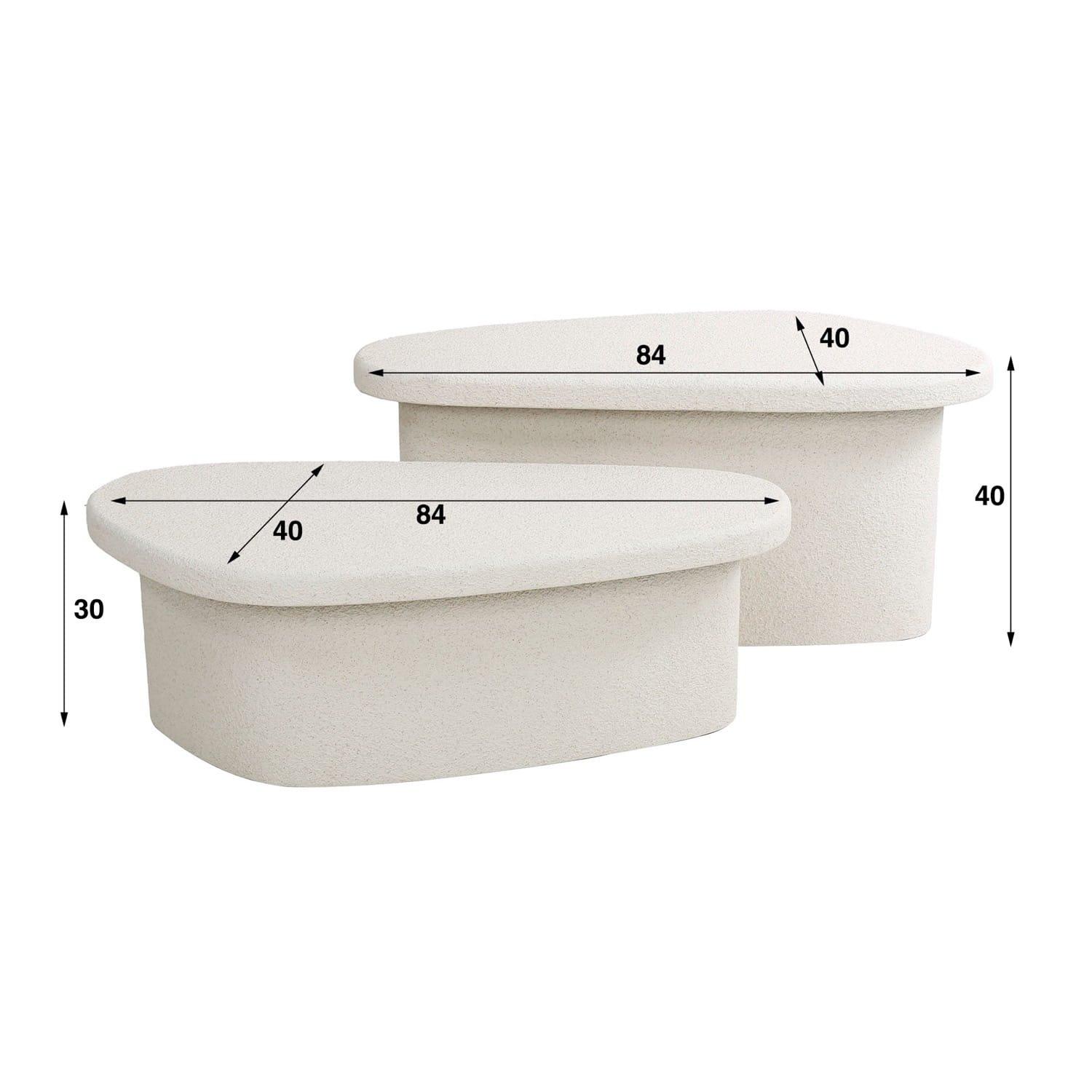 mutoni Tavolino Stone Organic XL (set di 2)  