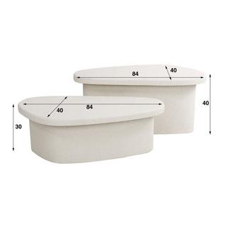 mutoni Table basse Stone Organic XL (lot de 2)  