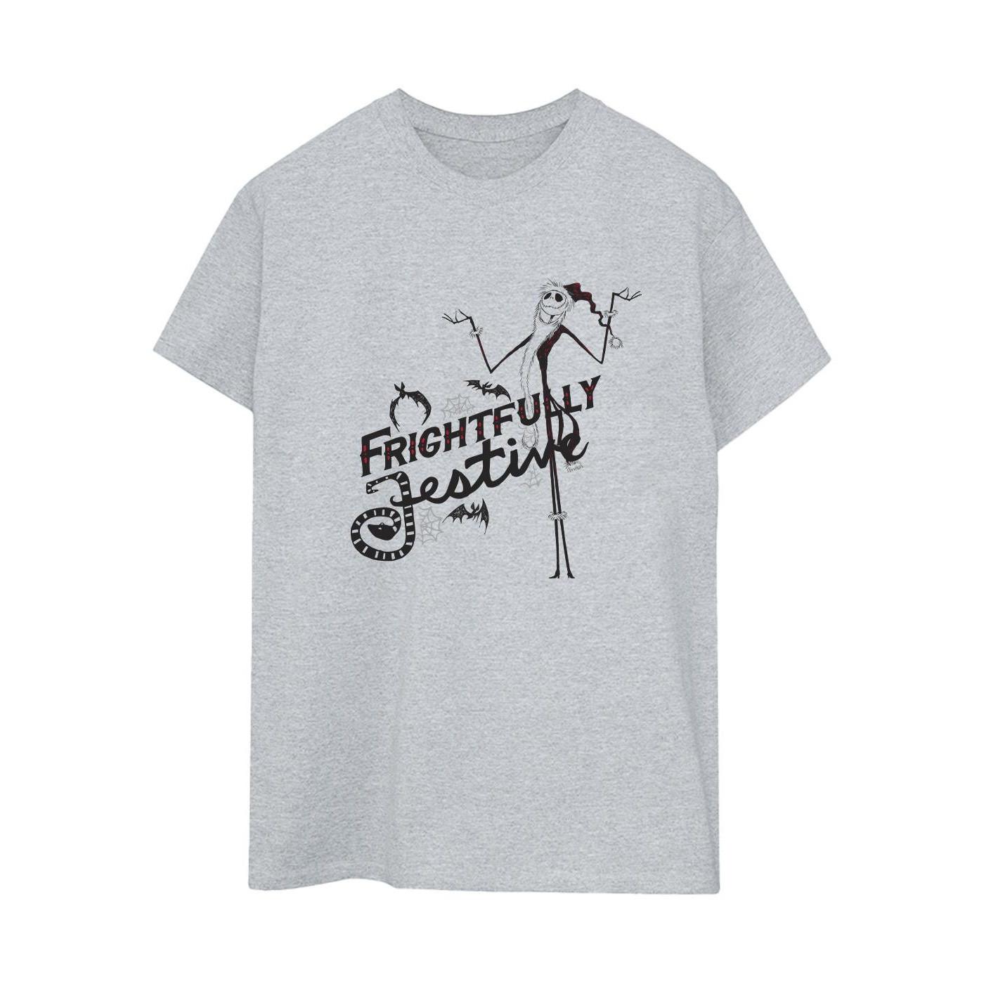 Image of The Nightmare Before Christmas Frightfully Festive Tshirt Damen Grau 5XL