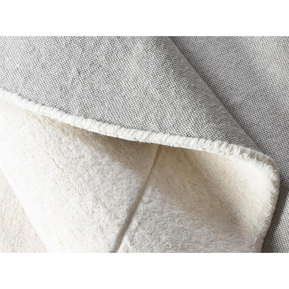 Vente-unique  Tapis organique rond 100% laine fait à la main - 200 x 200 cm - 2200g/m2 - Crème - WILLOW 