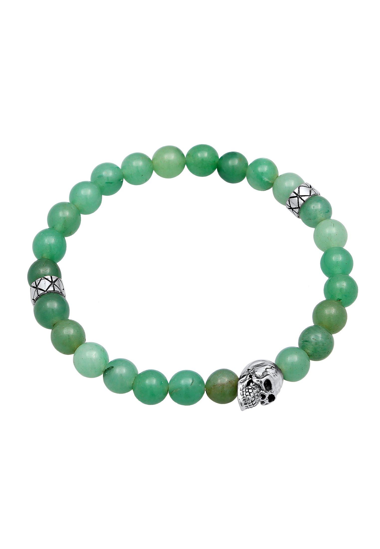 Kuzzoi  Bracelet Herren Totenkopf Bead Aventurin Grün 925 Silber 