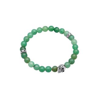 Kuzzoi  Bracelet Herren Totenkopf Bead Aventurin Grün 925 Silber 