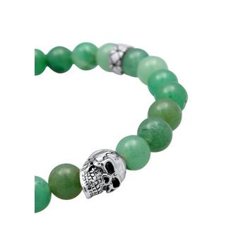 Kuzzoi  Bracelet Herren Totenkopf Bead Aventurin Grün 925 Silber 