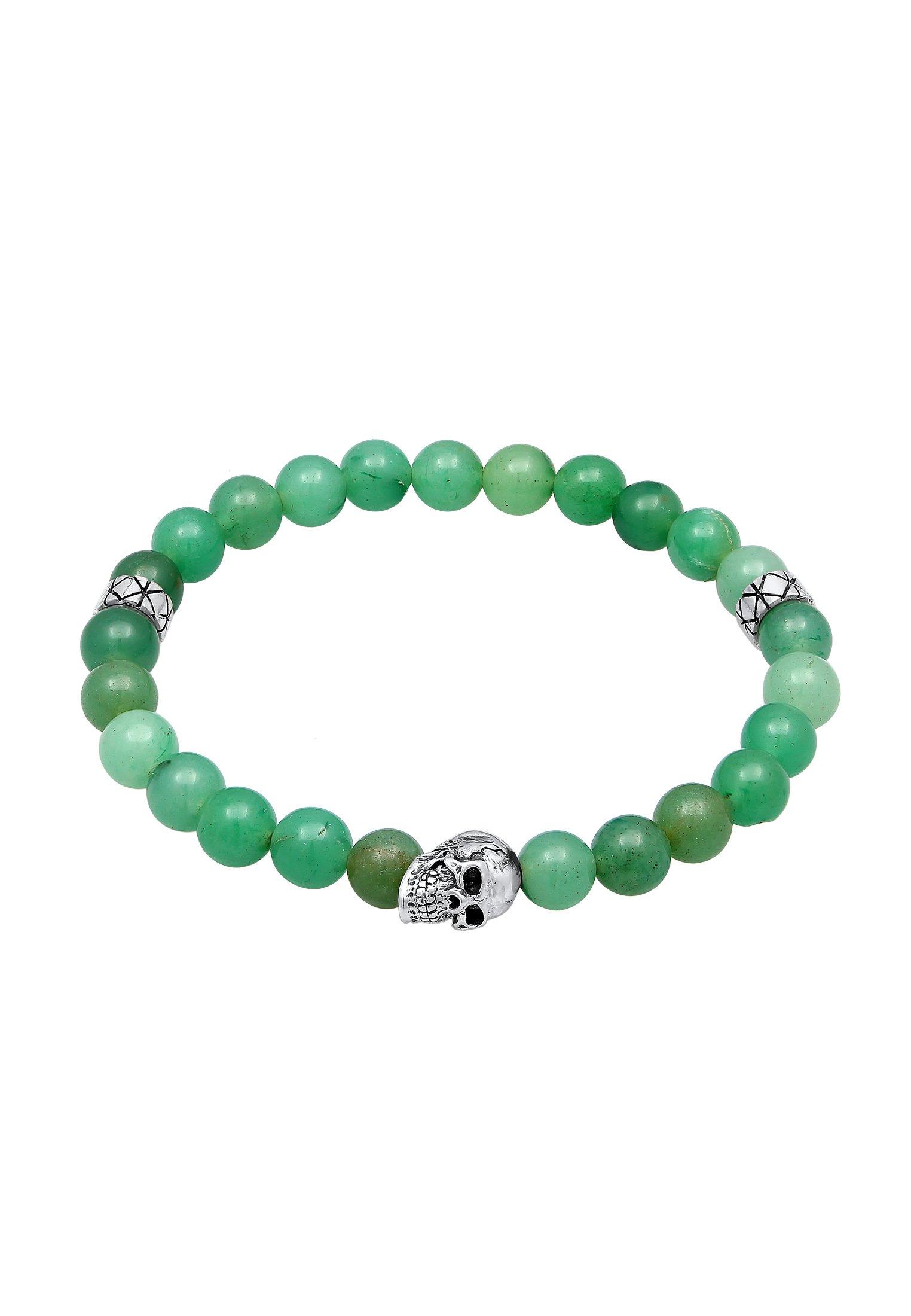 Kuzzoi  Bracelet Herren Totenkopf Bead Aventurin Grün 925 Silber 