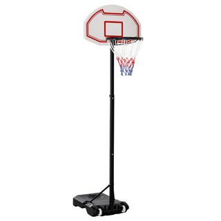 HOMCOM  Sistema Da Basket Per Bambini Arrotolabile Regolabile In Altezza 194-249 Cm Riempibile Con Acqua Pe Acciaio Nero 