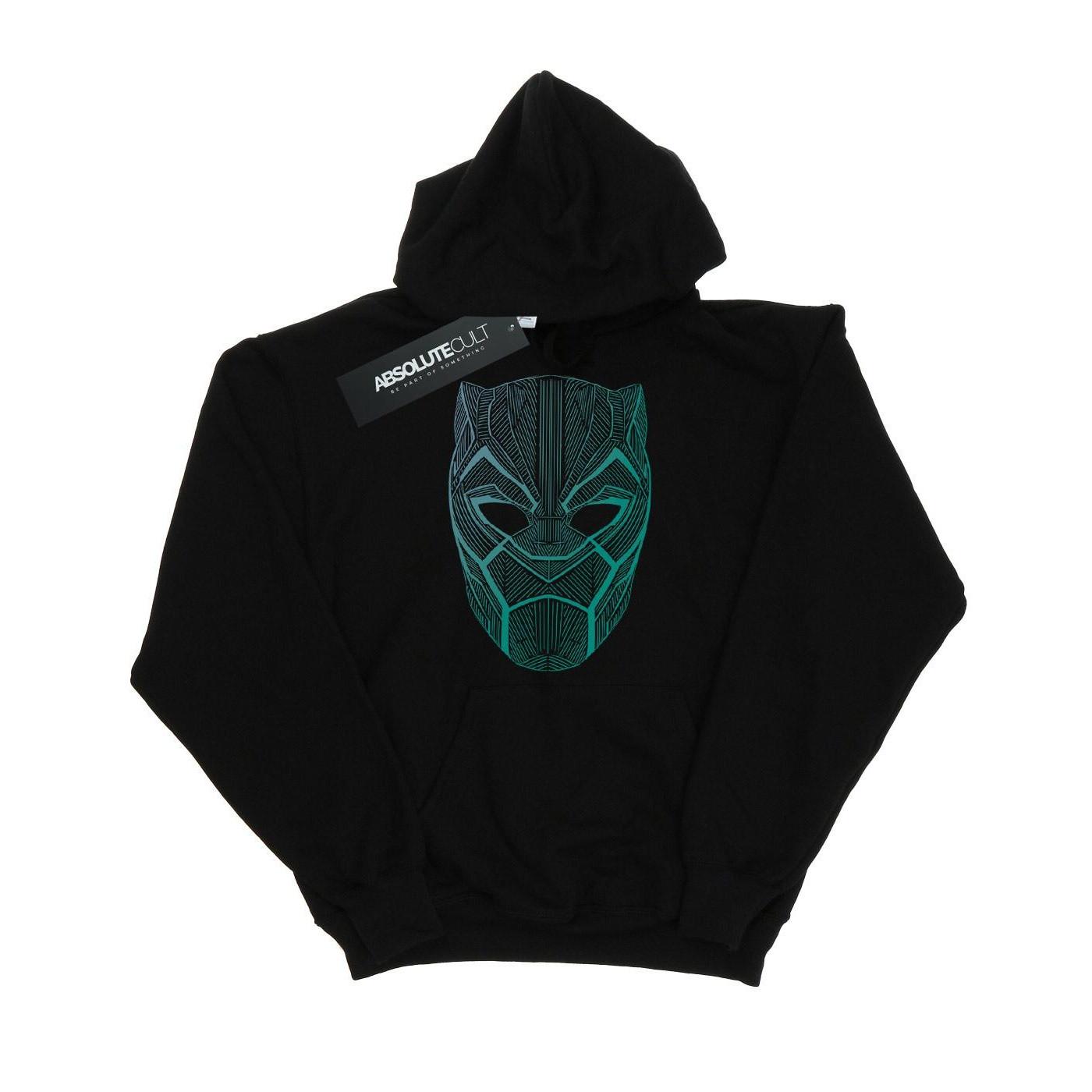 Image of Black Panther Tribal Mask Kapuzenpullover Damen Schwarz XL